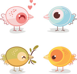 cute birds set vector