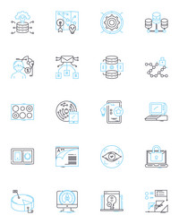 information platform linear icons set data vector image