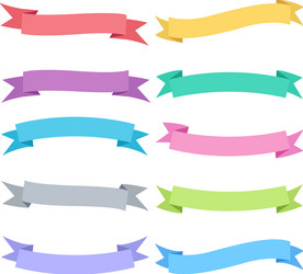 ribbon set with colorful design element vector image