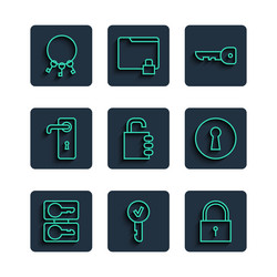 set line casting keys key lock safe combination vector image