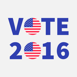 vote 2016 text blue badge button icon Vector Image