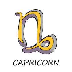 Capricorn zodiac sign flat cartoon astrological vector