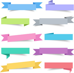 ribbon set with colorful design element vector image