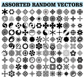 set of assorted geometric random shapes vector