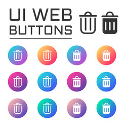 trash can ui web button icons vector image