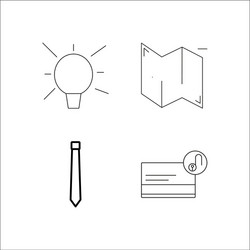 web simple linear icon setsimple outline icons vector image