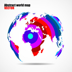 abstract world map in shape globe of colorful vector image