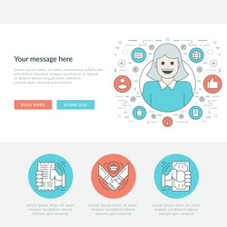 flat line business concept web site header vector image