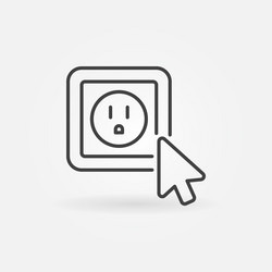 mouse click on us smart socket icon in line vector image
