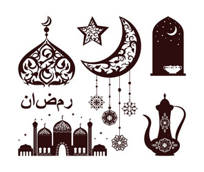 traditional islamic elements vector