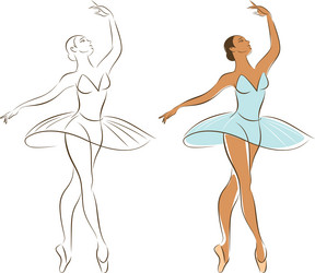 Woman dancing classic ballet vector