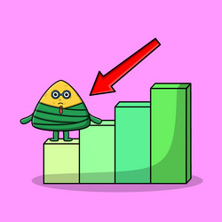 Chinese rice dumpling cute with a inflation chart Vector Image