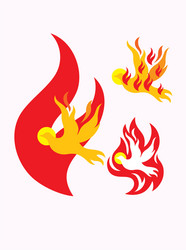 Holy Dove Fire Spirit Vector Image
