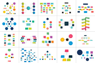 mega set of various flowcharts schemes diagrams vector image