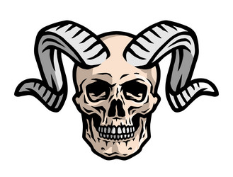 skull with ram horns Vector Image