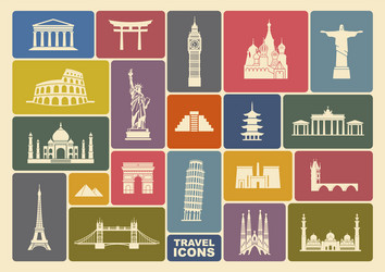 Travel icons set vector