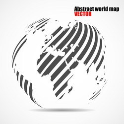 abstract world map in shape globe of gray radial vector image