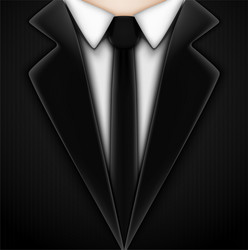 Black tuxedo with tie vector