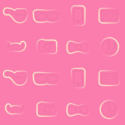 seamless background with different hipster objects vector image