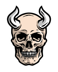 skull with bull horns Vector Image