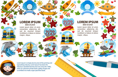 creative square frame with space for text marine vector image