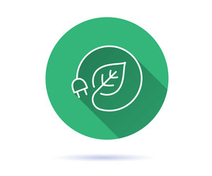 energy save icon with long shadow for graphic vector image