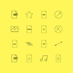 files and folders linear icon set simple outline vector image