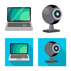 isolated object of laptop and device symbol set vector image