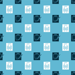 set blank notebook and pen document with graph vector image