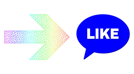 spectral mesh gradient arrow right icon and like vector image