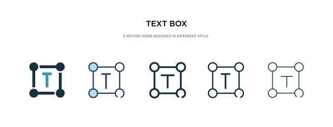 Text box icon in different style two colored vector