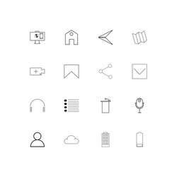 Web applications linear thin icons set outlined vector