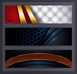 horizontal banner set collection with various vector image