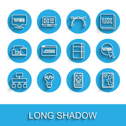 set line site map front end development web vector image