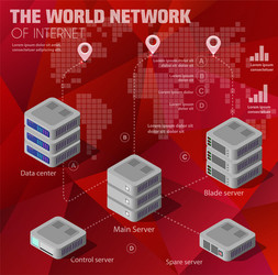 3D Computer Server Network vector image