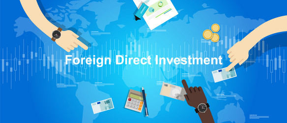 Fdi foreign direct investment concept vector