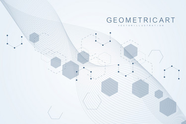 Geometric abstract background with connected line vector