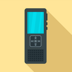 Police voice recorder icon flat style vector