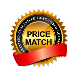 Price match guarantee gold label sign template vector