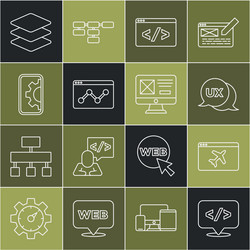 set line front end development website template vector image