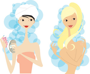 Bath girls vector