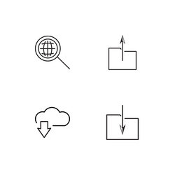 cyber security linear icons set simple outline vector image