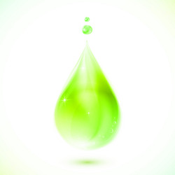 Green realistic oil drop vector