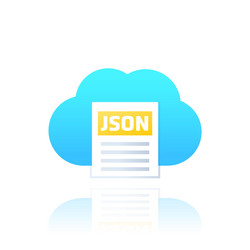 json file upload to cloud icon for web vector image