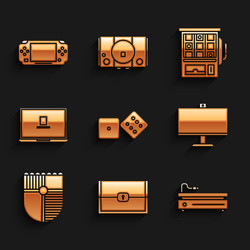 set game dice chest for video console vector image