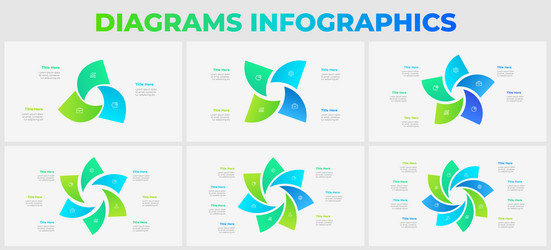set of infographic presentation slides abstract vector image