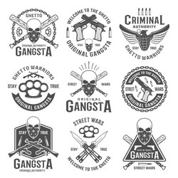 Street Gang Warfare Emblems Vector Image