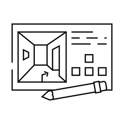 concept design game development line icon vector image