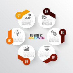 Infographics 6 options template vector