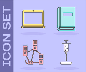 set syringe laptop computer network and user vector image